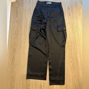 Zara satin cargo pants